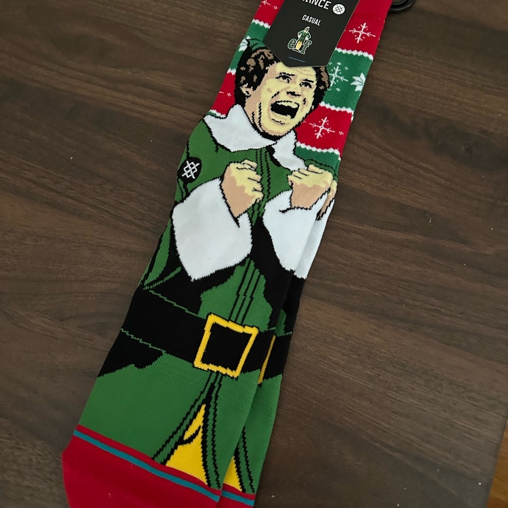 NWT Stance Elf Buddy Christmas socks size M